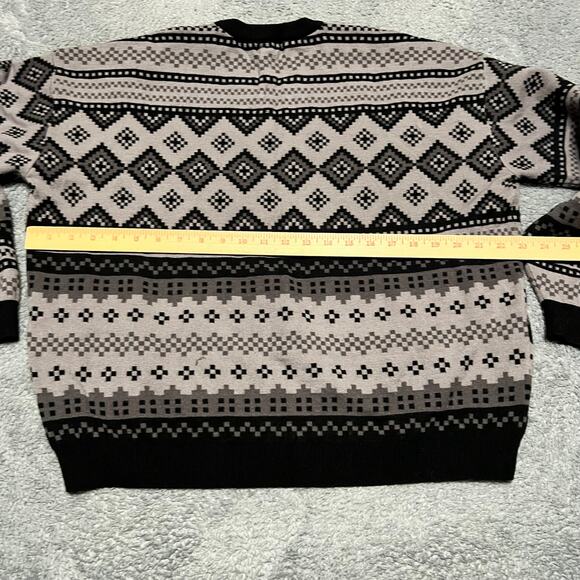 Social Collision Sweater Womens Medium Black & Gray Crow Goth Punk - Picture 7 of 7